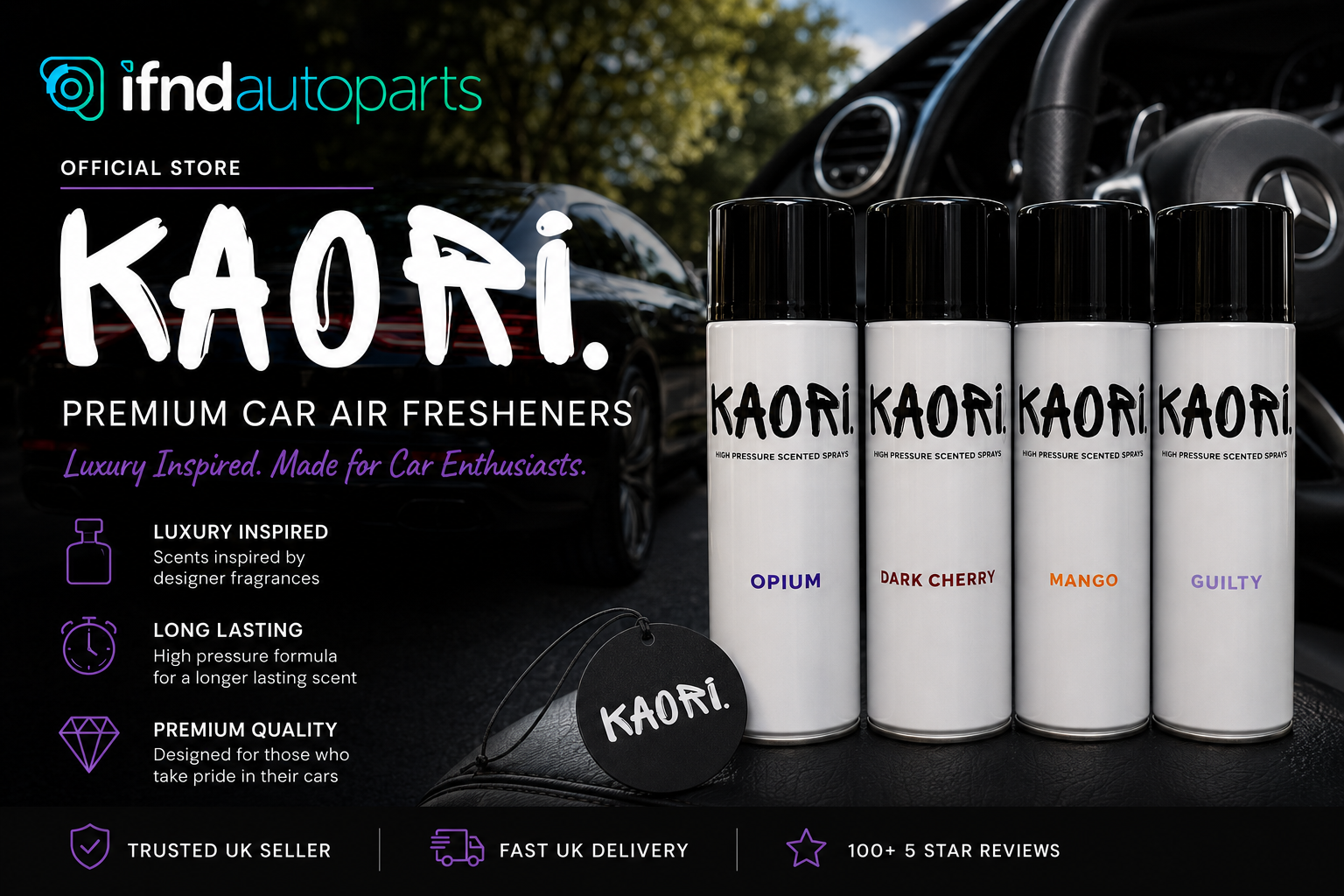 KAORI premium car air fresheners inspired by luxury fragrances, available from the official KAORI store on ifndautoparts.